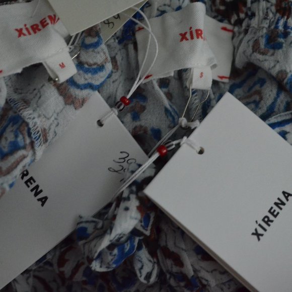 NWT $189 Sz XS Xirena Tayler Blue White Mosaic Drawstring Casual Comfy Pants - Picture 9 of 9